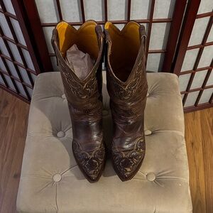 Old Gringo Brown Embroidered Heeled Boots